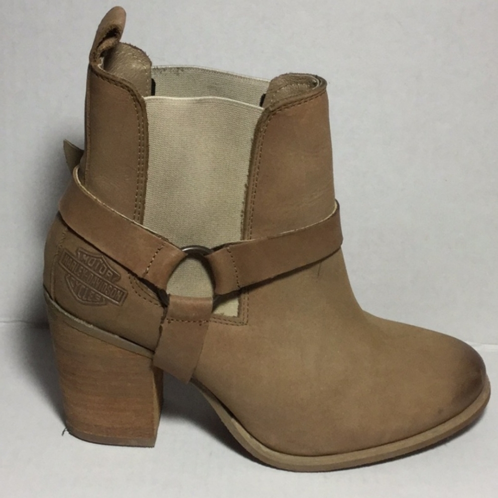 Harley-Davidson Women's Catalani Booties Tan 7 GUC